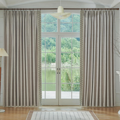 Beige Pinch Pleat Curtains 50x84