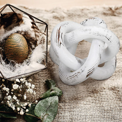 Yalikop Wood Knot Decor, White