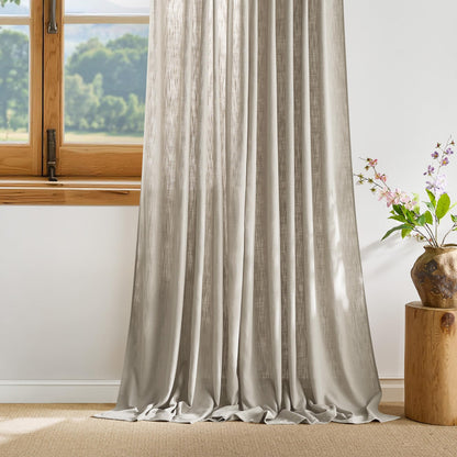 NICETOWN Linen Curtains 52x108" 2 Panels
