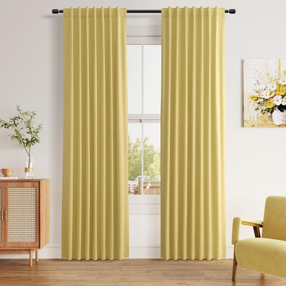 Cream Linen Blackout Curtains – 2 Panels