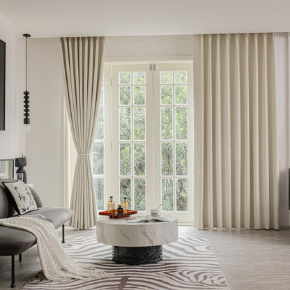 Beige Pinch Pleat Curtains 50x84