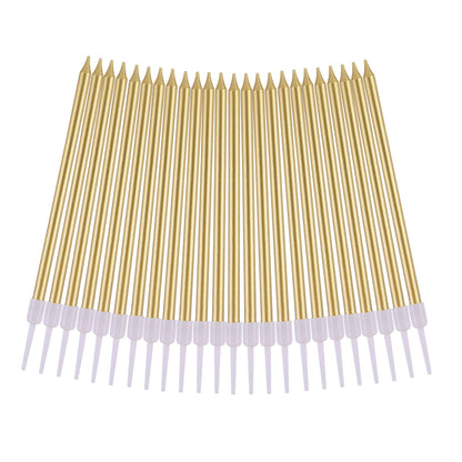 PHD CAKE Gold Long Thin Metallic Birthday Candles