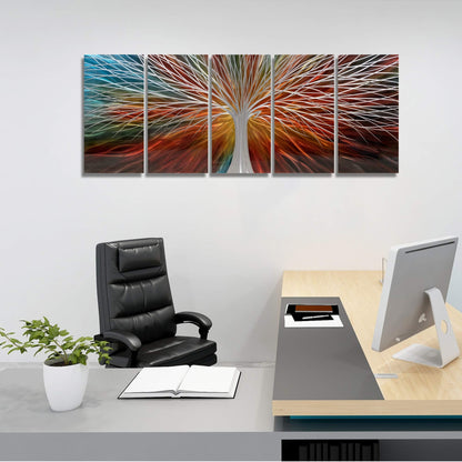 BATRENDY ARTS Silver Tree Wall Art