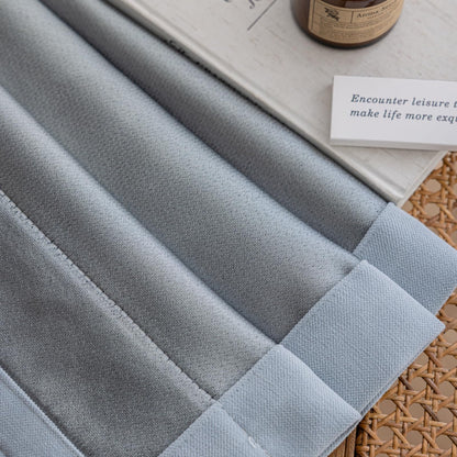 Pinch Pleat Curtains, with Geometric Trim Design