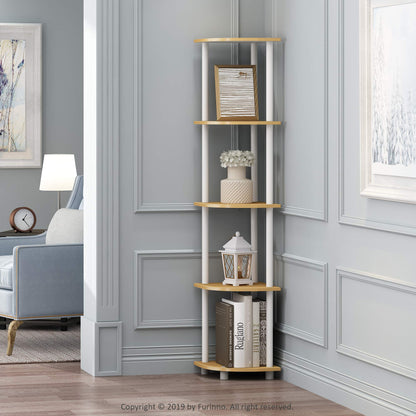 Furinno 5-Tier Corner Shelf, Espresso/Black