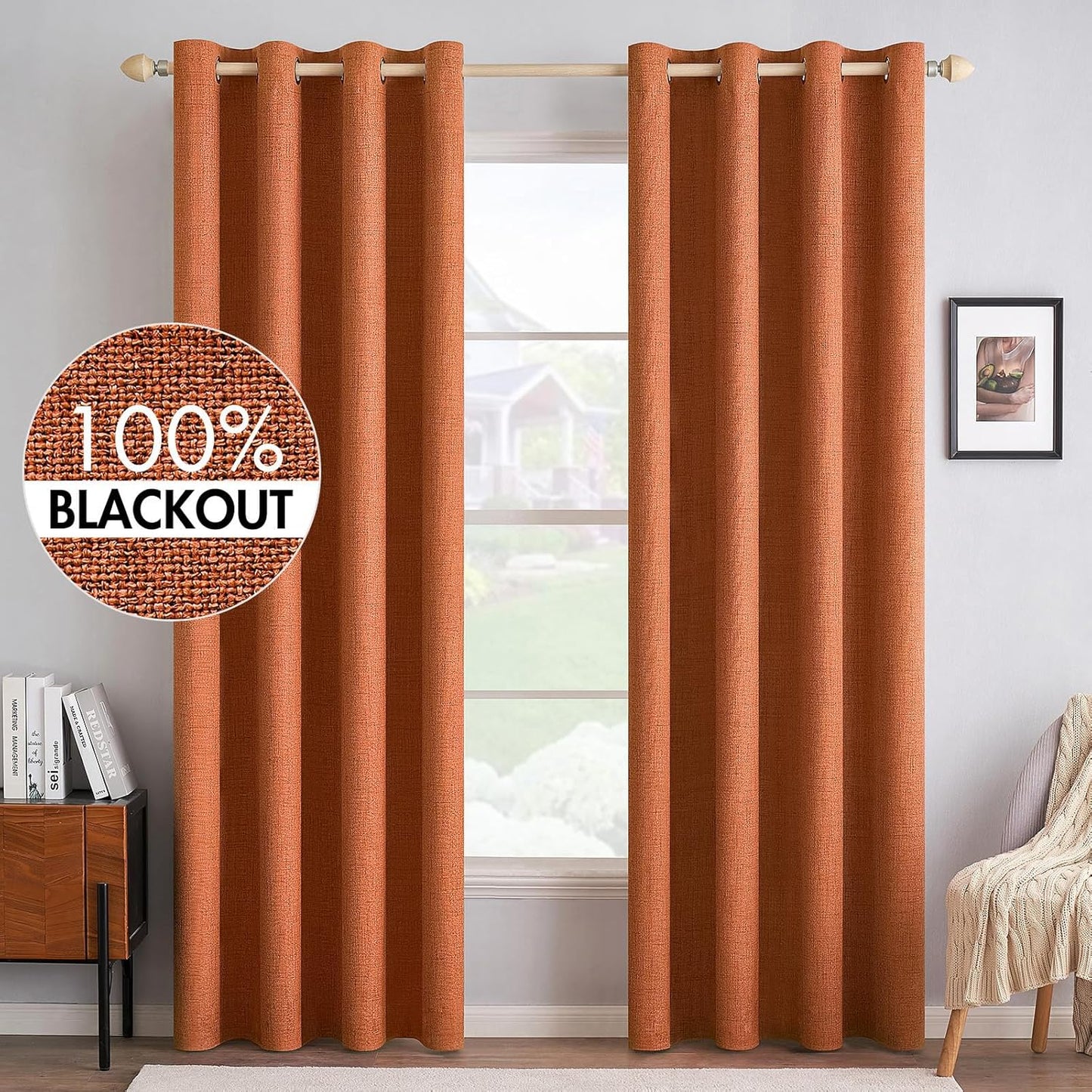 MIULEE Blackout Curtains 52x72, 2 Panels