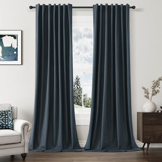 Cream Linen Blackout Curtains – 2 Panels