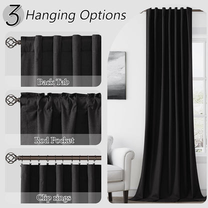 Cream Linen Blackout Curtains – 2 Panels