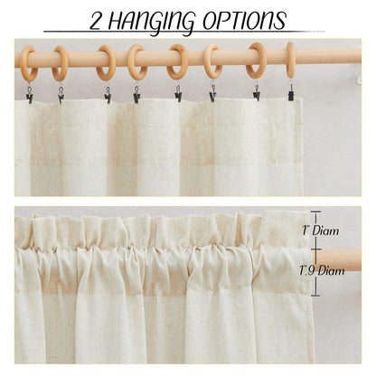 NICETOWN Linen Curtains 52x108" 2 Panels