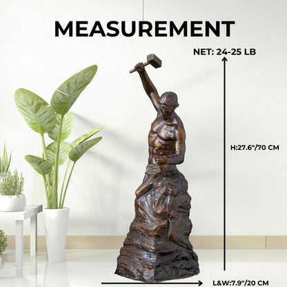 Bronze Self-Made Man Statue 18.5"