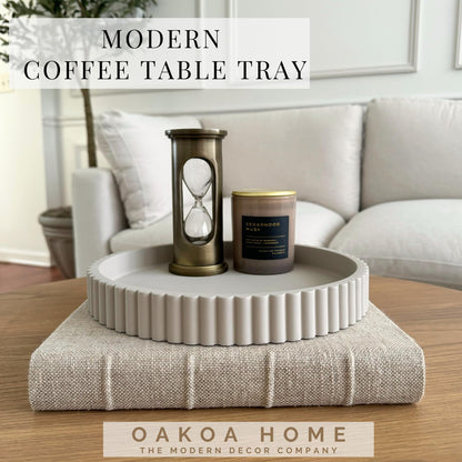 OAKOA Round Concrete Decorative Tray
