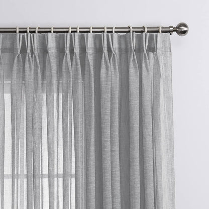 LANTIME Semi Sheer Curtains, Camel 84x108, Set of 2