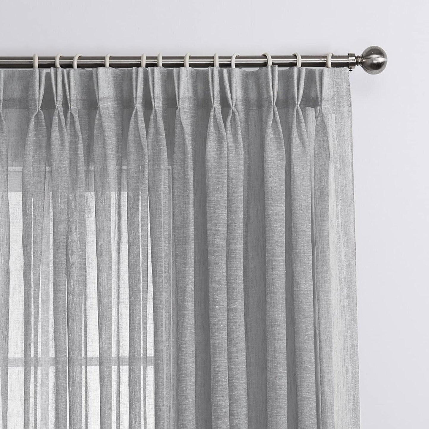 LANTIME Semi Sheer Curtains, Camel 84x108, Set of 2