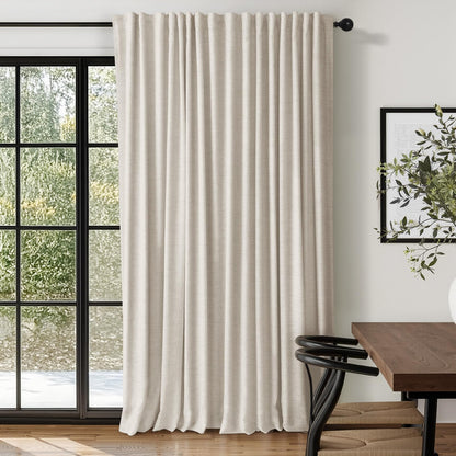 Linen Blackout Curtains 50x120" Moss Green, 2 Panels