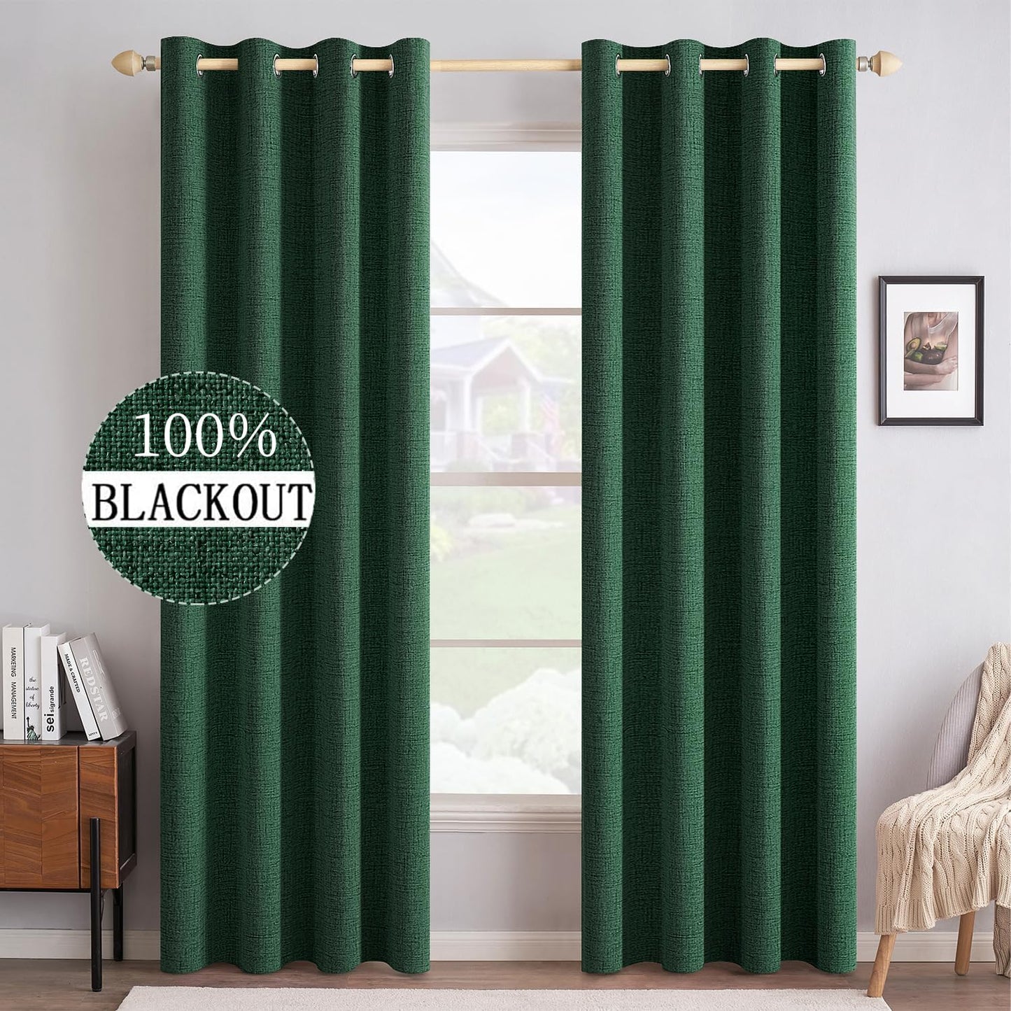 MIULEE Blackout Curtains 52x72, 2 Panels