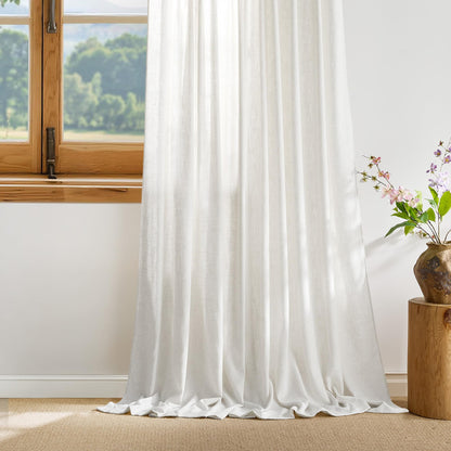 NICETOWN Linen Curtains 52x108" 2 Panels