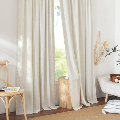 NICETOWN Linen Curtains 52x108" 2 Panels