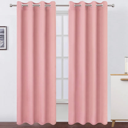 LEMOMO Blackout Curtains 52x84" Black, 2 Panels