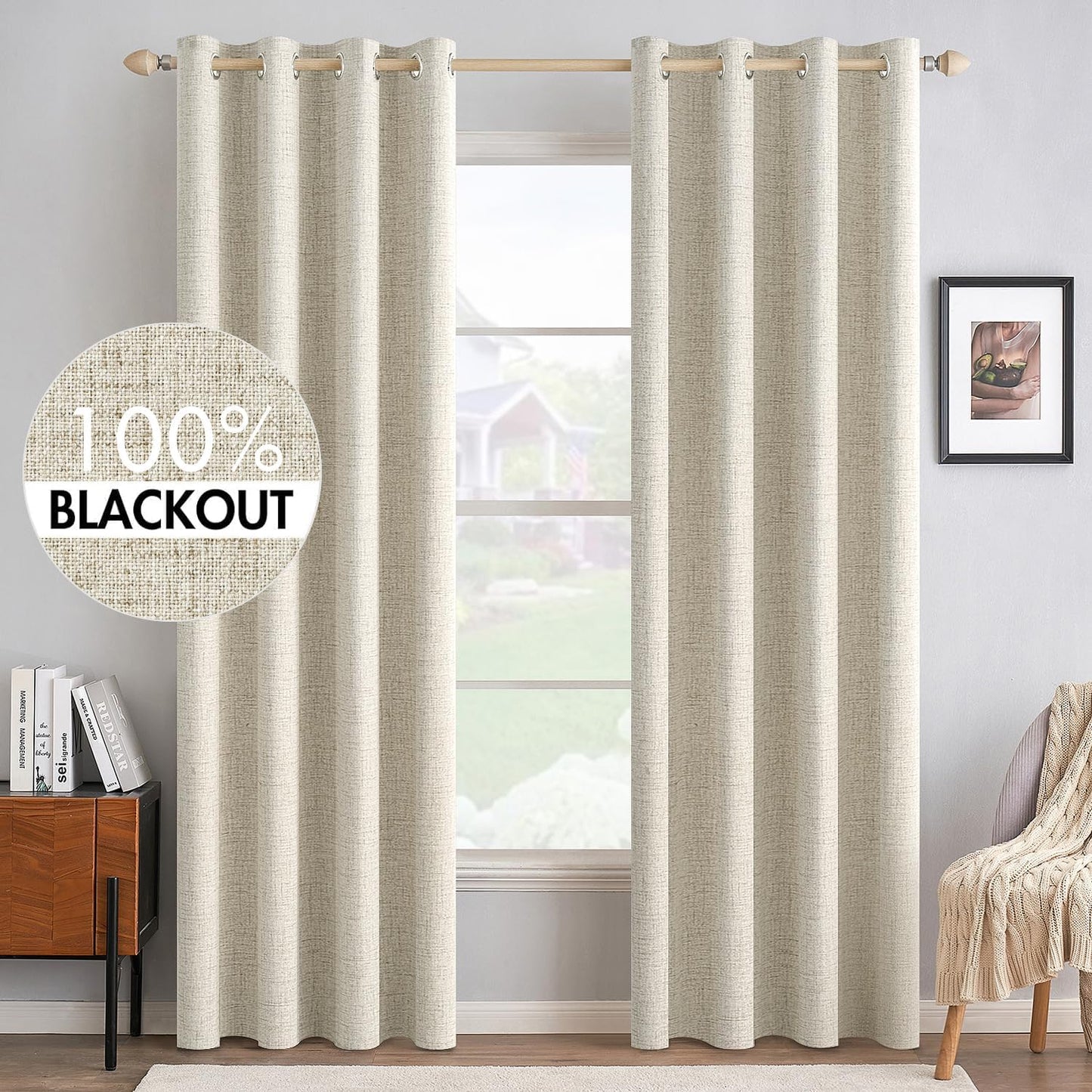 MIULEE Blackout Curtains 52x72, 2 Panels