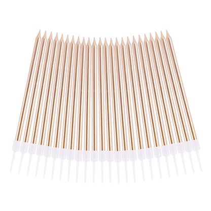 PHD CAKE Gold Long Thin Metallic Birthday Candles