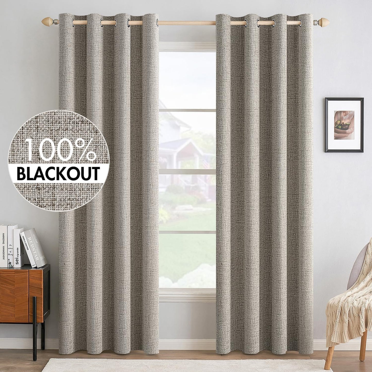 MIULEE Blackout Curtains 52x72, 2 Panels