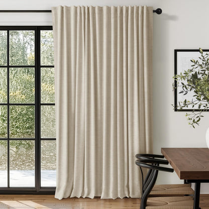 Linen Blackout Curtains 50x120" Moss Green, 2 Panels