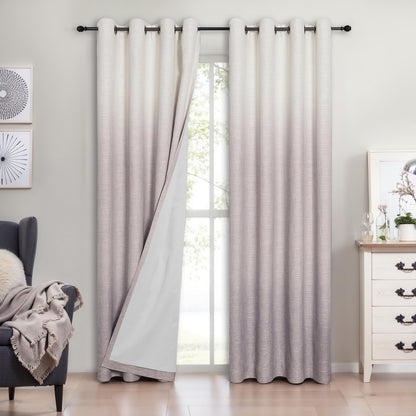Ombre Blackout Curtains 50x84" Gray, 2 Panels