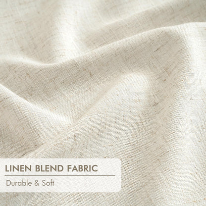 MIULEE Blackout Linen Curtains 96" 2 Panels