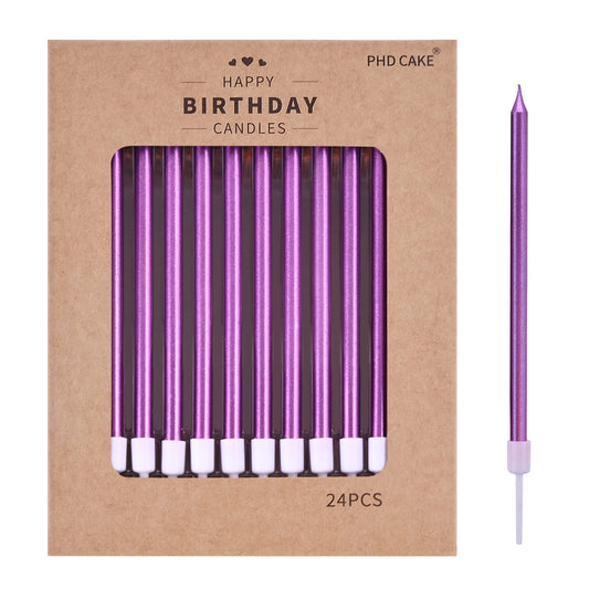 PHD CAKE Gold Long Thin Metallic Birthday Candles