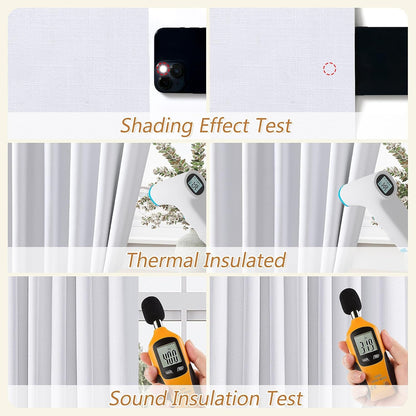 Cream Linen Blackout Curtains – 2 Panels