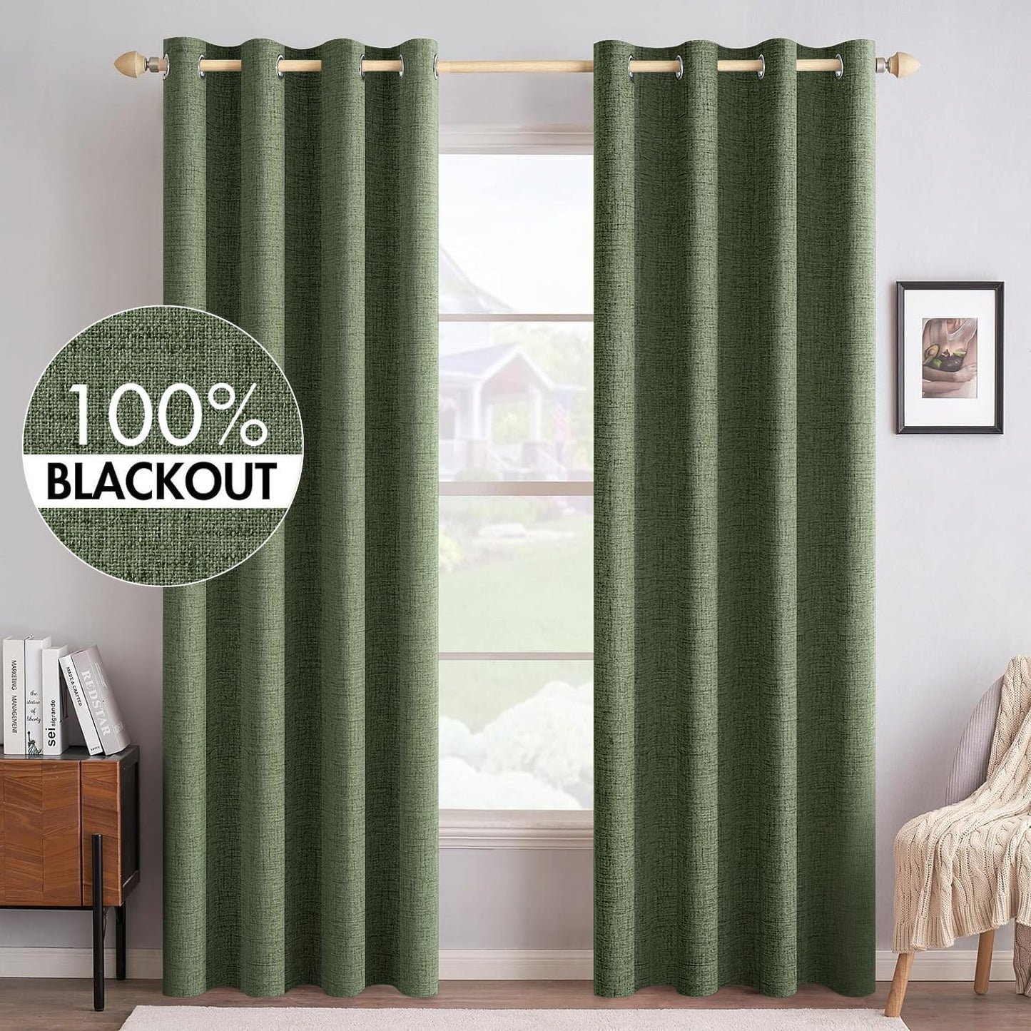 MIULEE Blackout Curtains 52x72, 2 Panels
