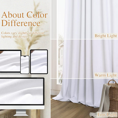 Cream Linen Blackout Curtains – 2 Panels
