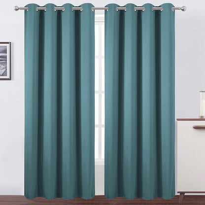 LEMOMO Blackout Curtains 52x84" Black, 2 Panels