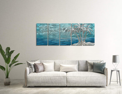 BATRENDY ARTS Silver Tree Wall Art
