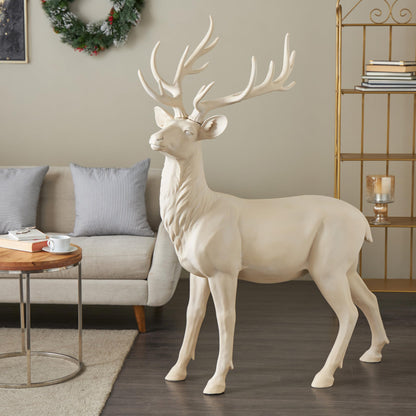 Deco 79 Cream Reindeer Statue 50"