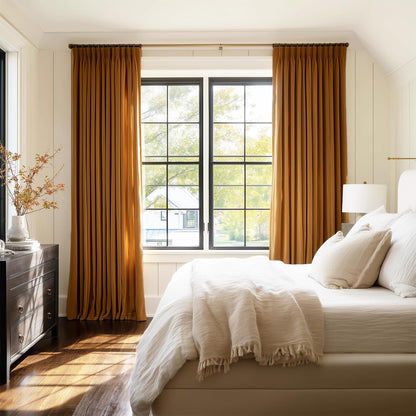 Cream Velvet Blackout Curtains 108", Set of 2