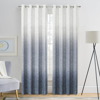 Ombre Blackout Curtains 50x84" Gray, 2 Panels