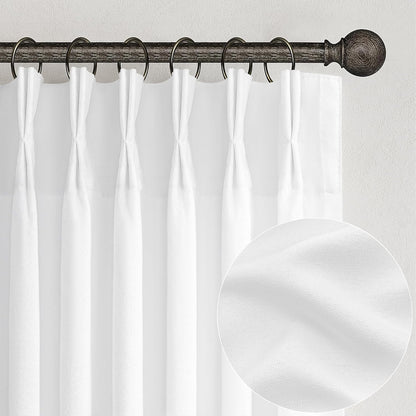 Rustic Linen Curtains, Oatmeal Beige 96" Set of 2