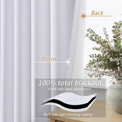Cream Linen Blackout Curtains – 2 Panels