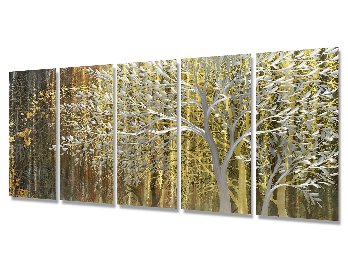 BATRENDY ARTS Silver Tree Wall Art