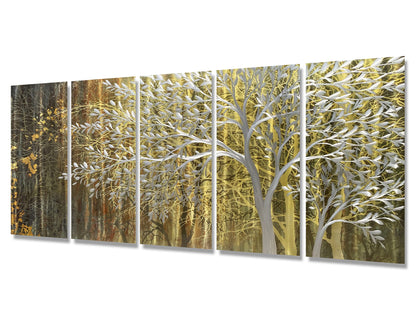 BATRENDY ARTS Silver Tree Wall Art