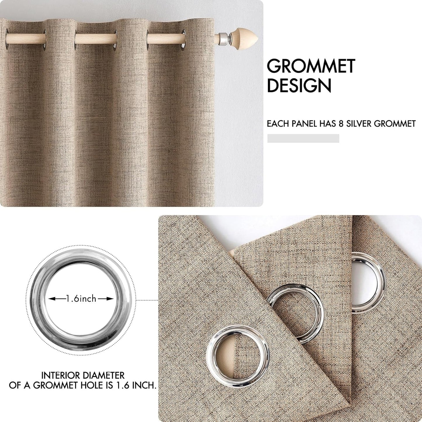 MIULEE Blackout Curtains 52x72, 2 Panels