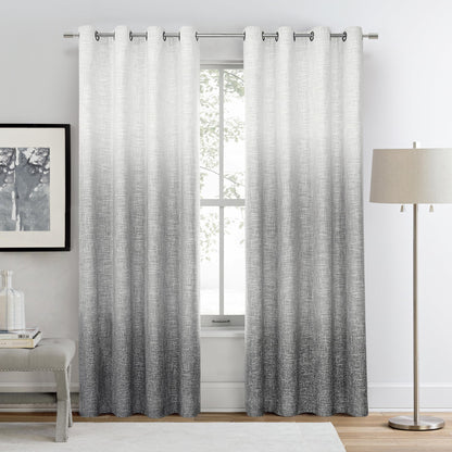 Ombre Blackout Curtains 50x84" Gray, 2 Panels