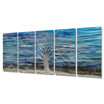 BATRENDY ARTS Silver Tree Wall Art