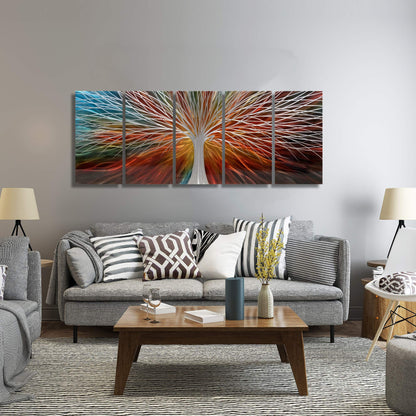 BATRENDY ARTS Silver Tree Wall Art