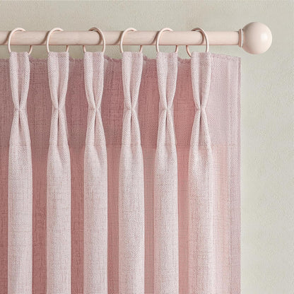 Rustic Linen Curtains, Oatmeal Beige 96" Set of 2