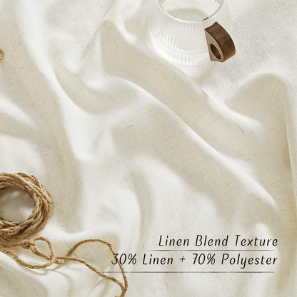 NICETOWN Linen Curtains 52x108" 2 Panels