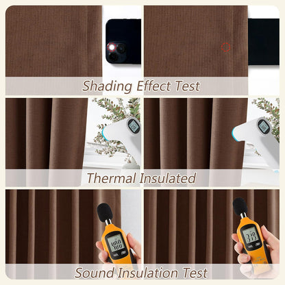 Cream Linen Blackout Curtains – 2 Panels