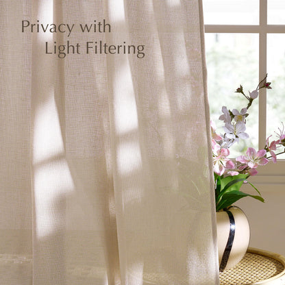 NICETOWN Linen Curtains 52x108" 2 Panels