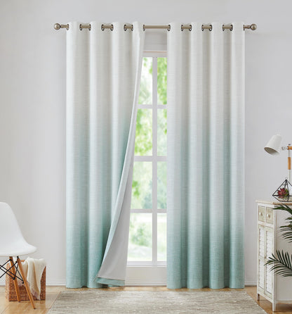 Ombre Blackout Curtains 50x84" Gray, 2 Panels